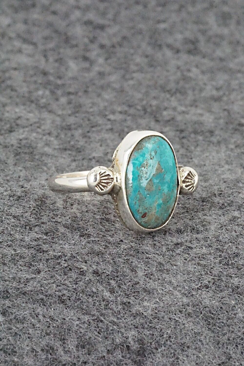 Turquoise & Sterling Silver Ring - Priscilla Reeder - Size 7.5