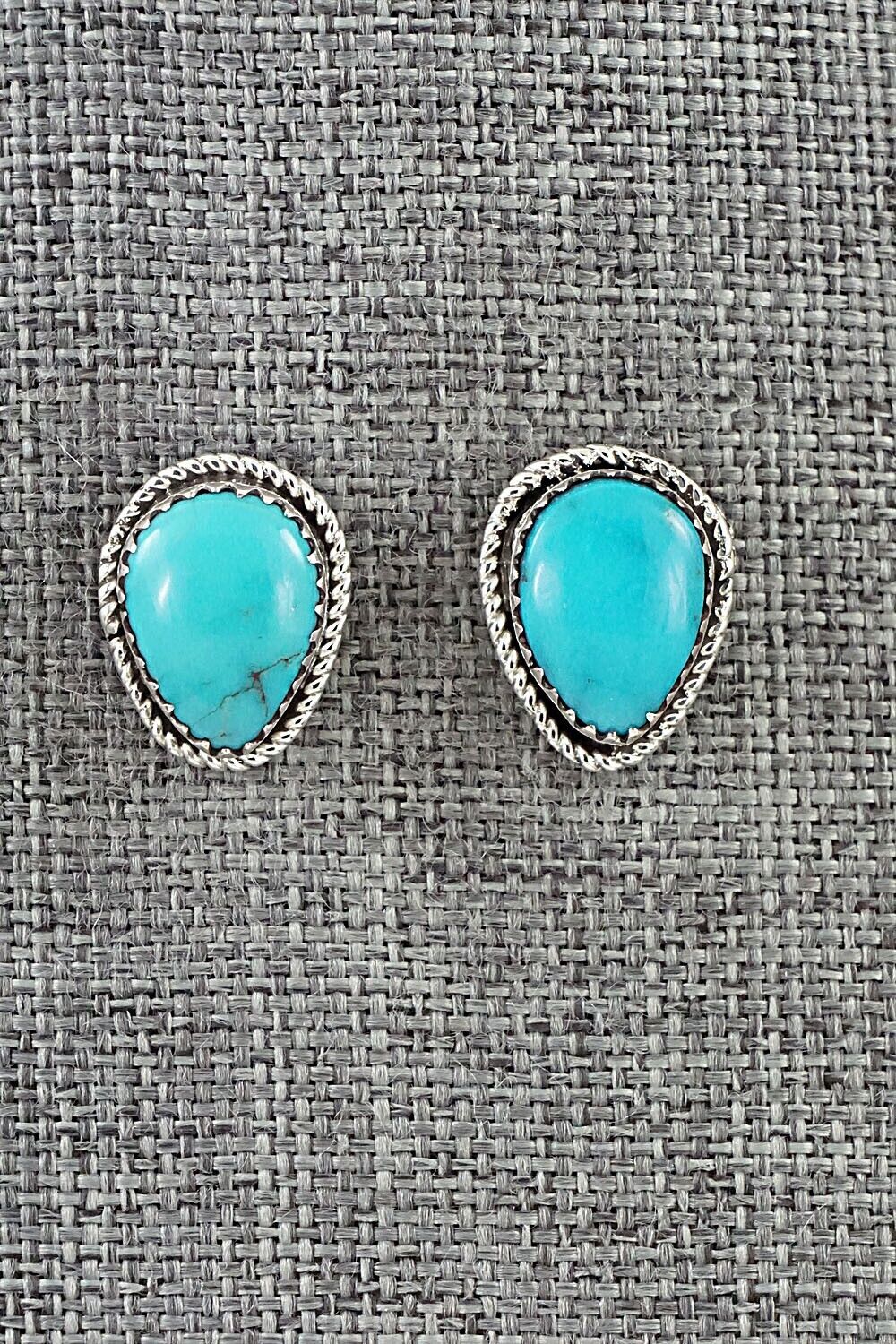 Turquoise & Sterling Silver Earrings - Ernest Hawthorne