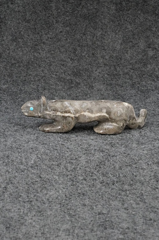 Mountain Lion Zuni Fetish Carving - Ronnie Lunasee