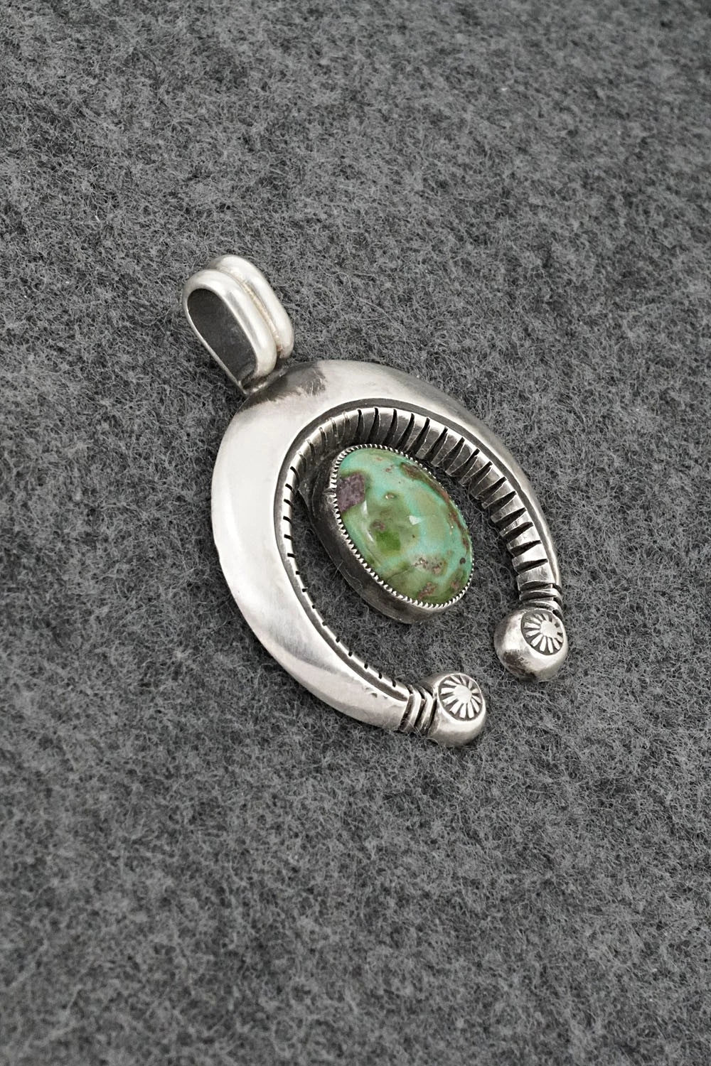 Turquoise & Sterling Silver Naja Pendant - Calvin Martinez
