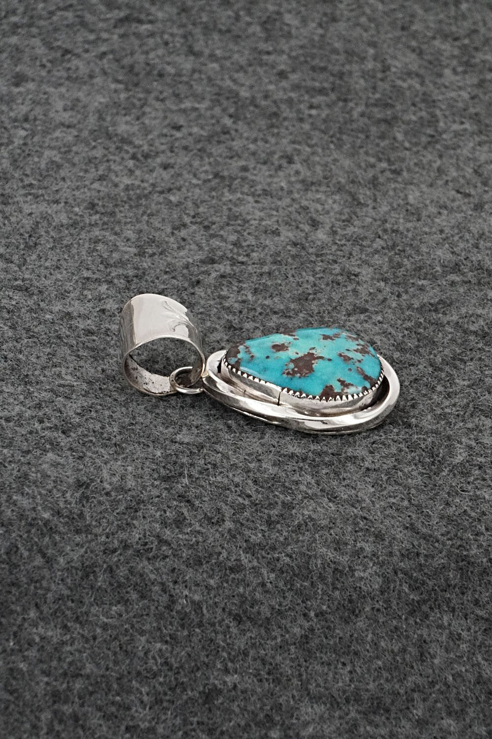 Turquoise & Sterling Silver Pendant - Ernest Hawthorne