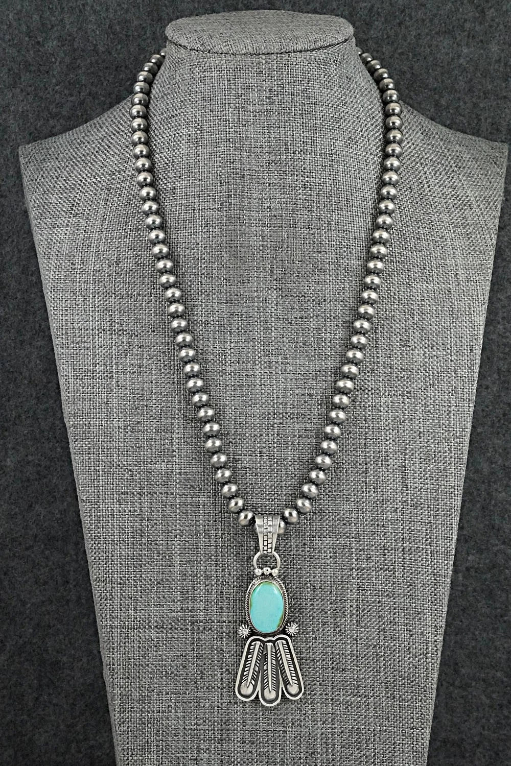 Turquoise & Sterling Silver Necklace - Verley Betone