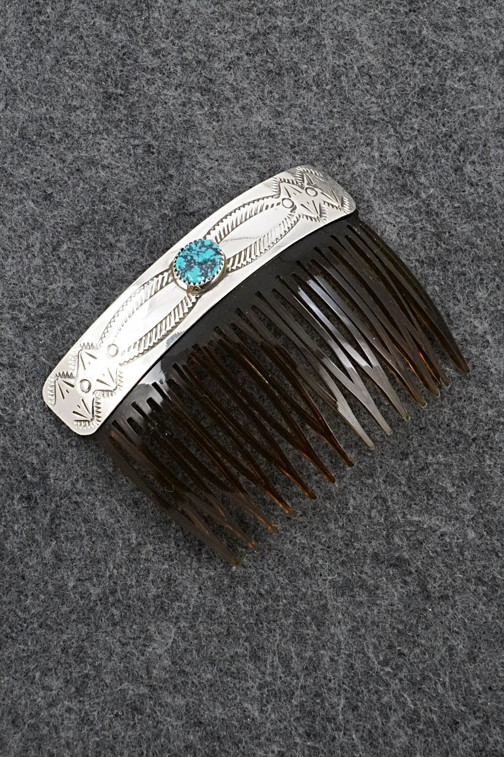 Turquoise & Sterling Silver Hair Combs - Joann Silver