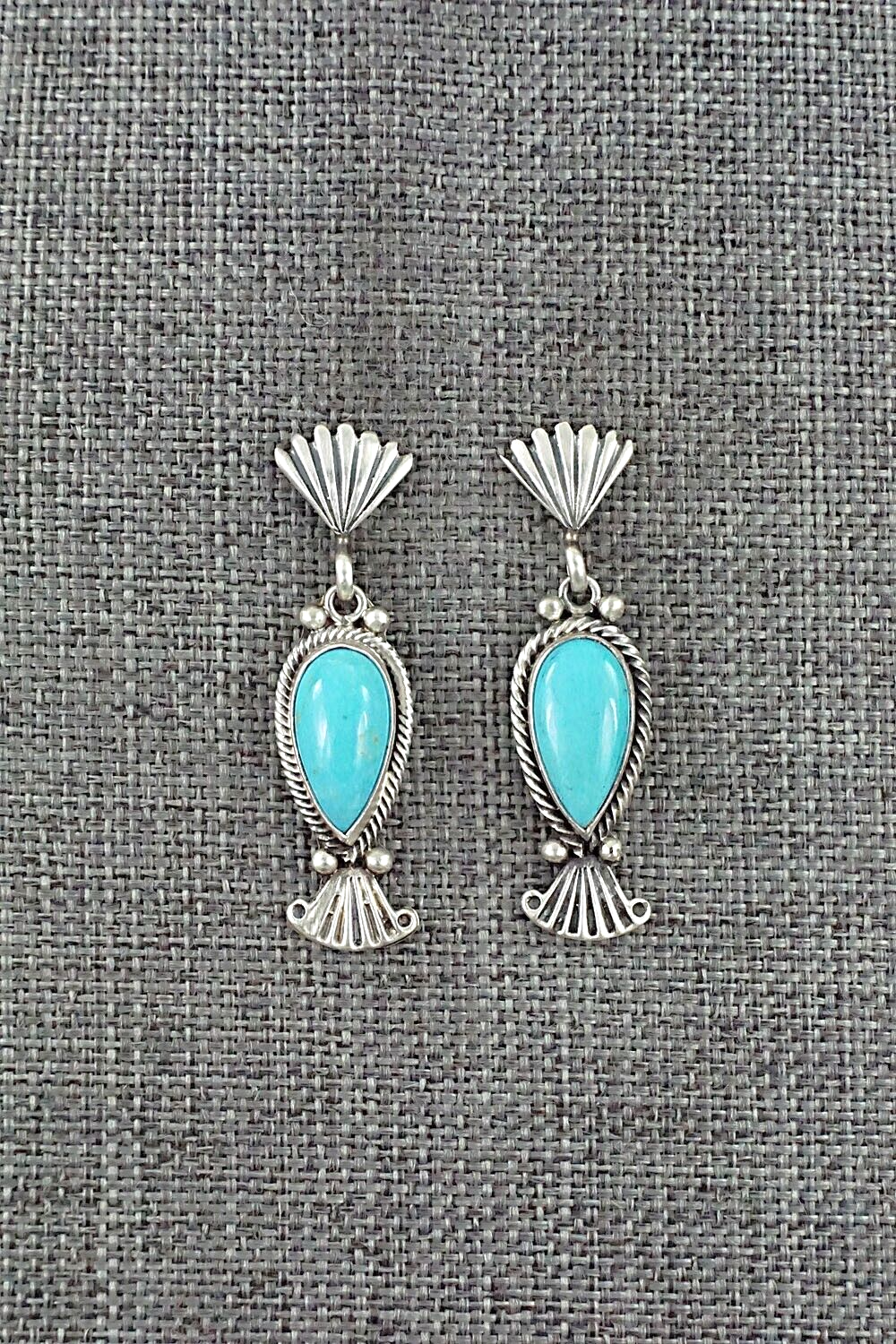 Turquoise & Sterling Silver Earrings - Verley Betone