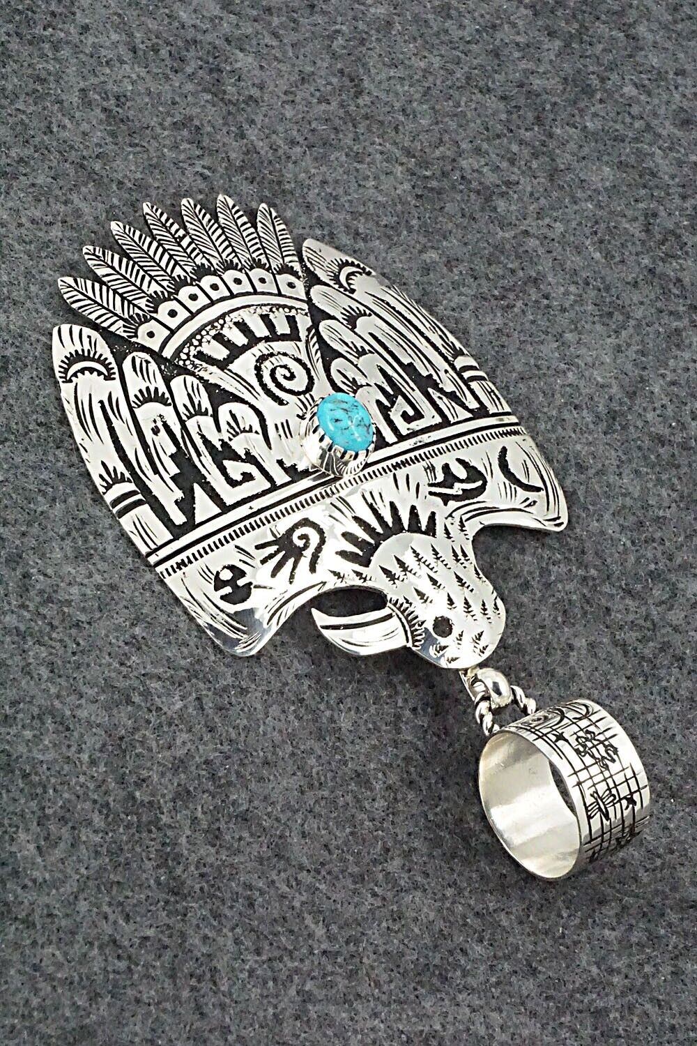 Turquoise & Sterling Silver Pendant - Richard Singer