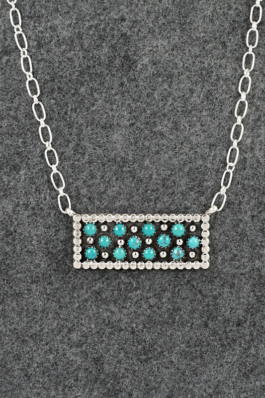 Turquoise & Sterling Silver Necklace - Kenny Lonjose