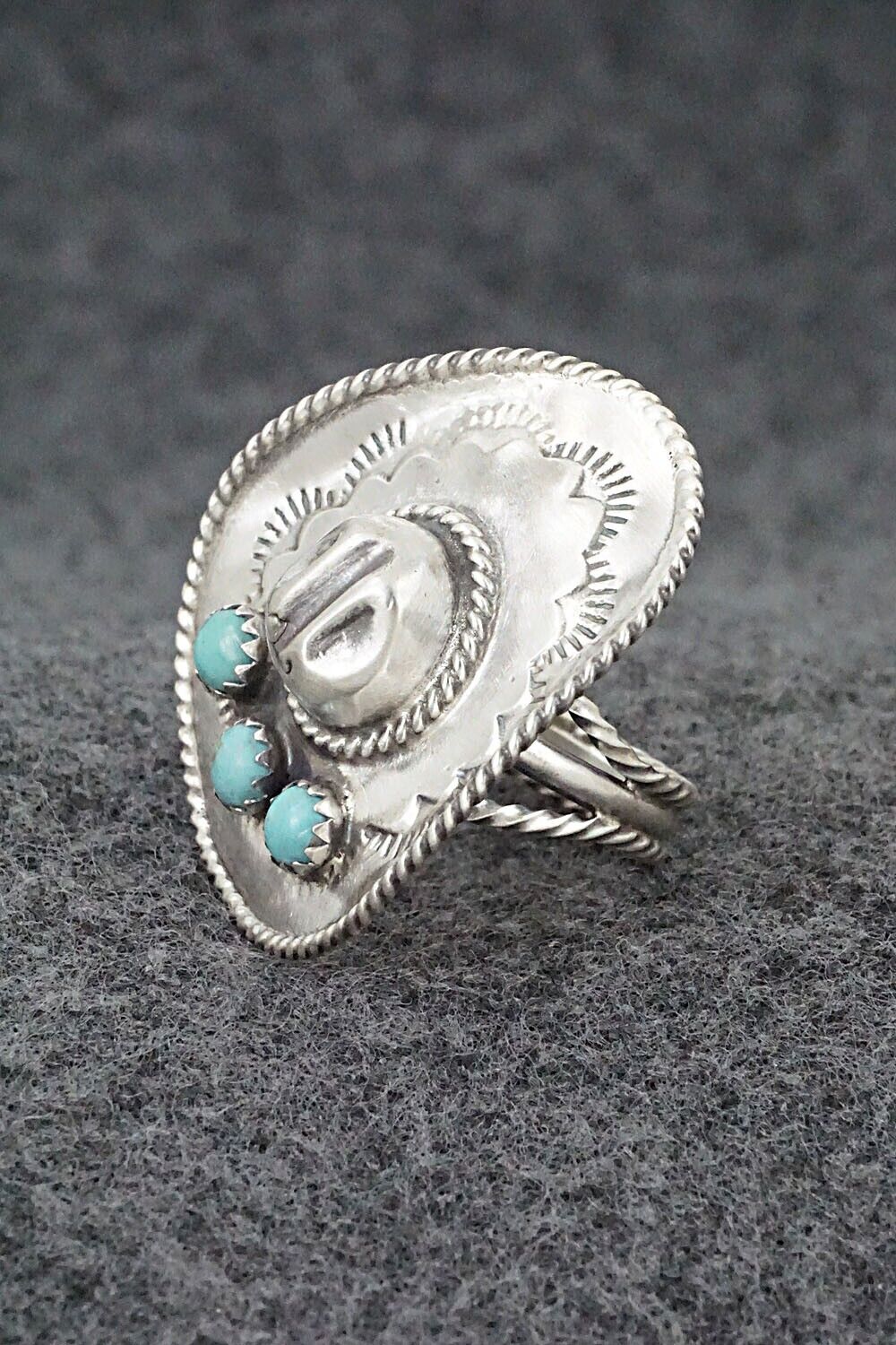 Turquoise & Sterling Silver Ring - Bobby Platero - Size 6