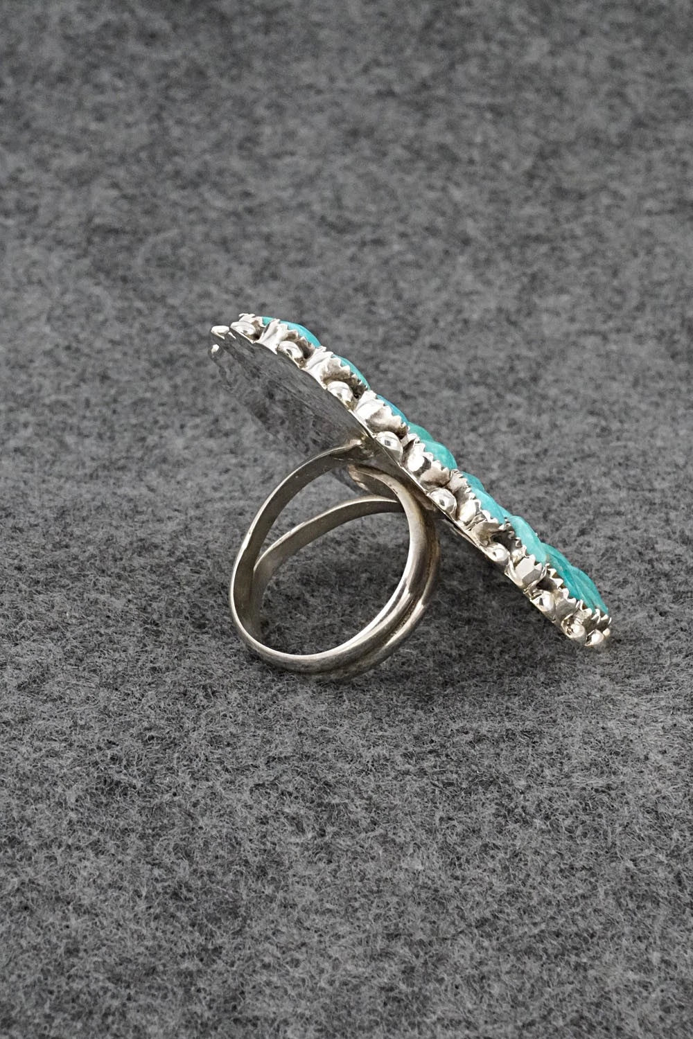 Turquoise & Sterling Silver Ring - Eunise Wilson - Size Adj.