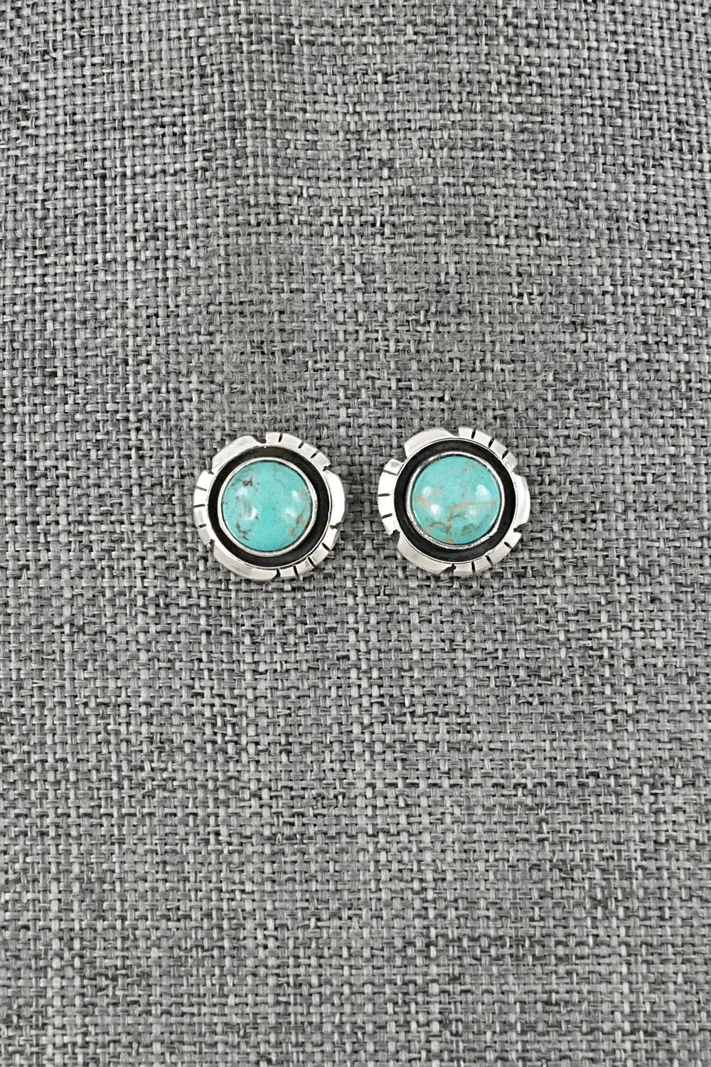 Turquoise & Sterling Silver Earrings - Amos Begay