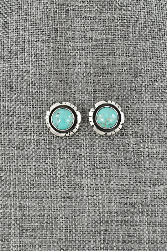 Turquoise & Sterling Silver Earrings - Amos Begay
