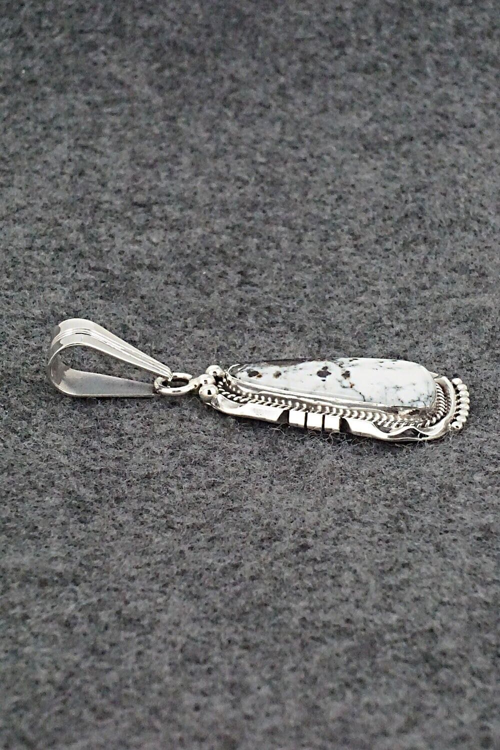 White Buffalo & Sterling Silver Pendant - Samuel Yellowhair