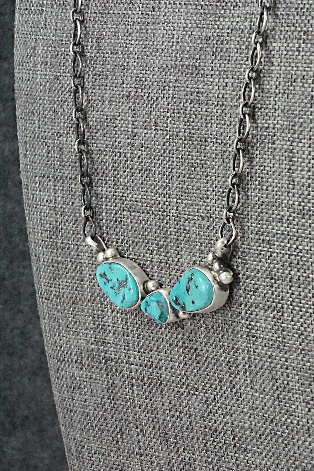 Turquoise & Sterling Silver Necklace - Darrin Livingston