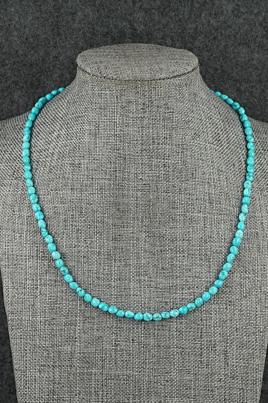 Turquoise & Sterling Silver Necklace 16" - Helen Tsosie