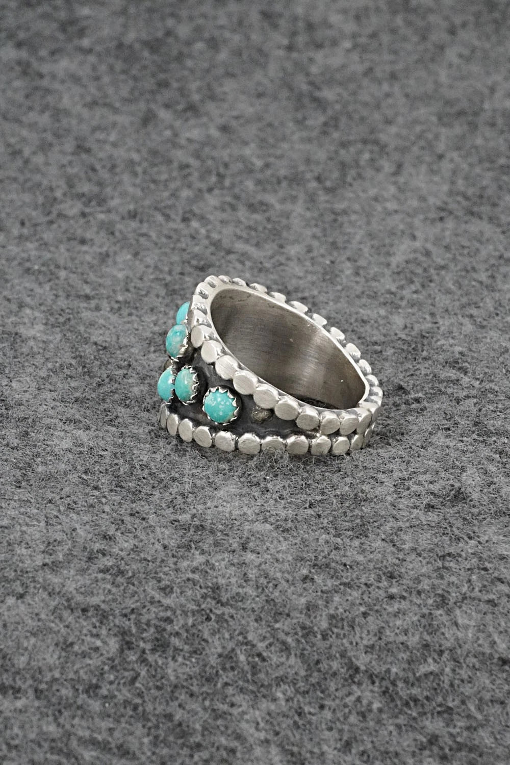 Turquoise & Sterling Silver Ring - Harry B. Yazzie - Size 9