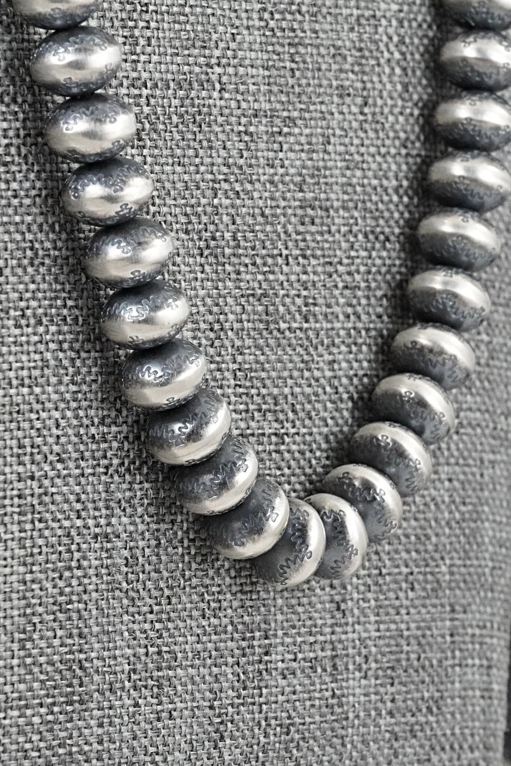 Sterling Silver Navajo Pearl Necklace 24" - Bryannen Halwood