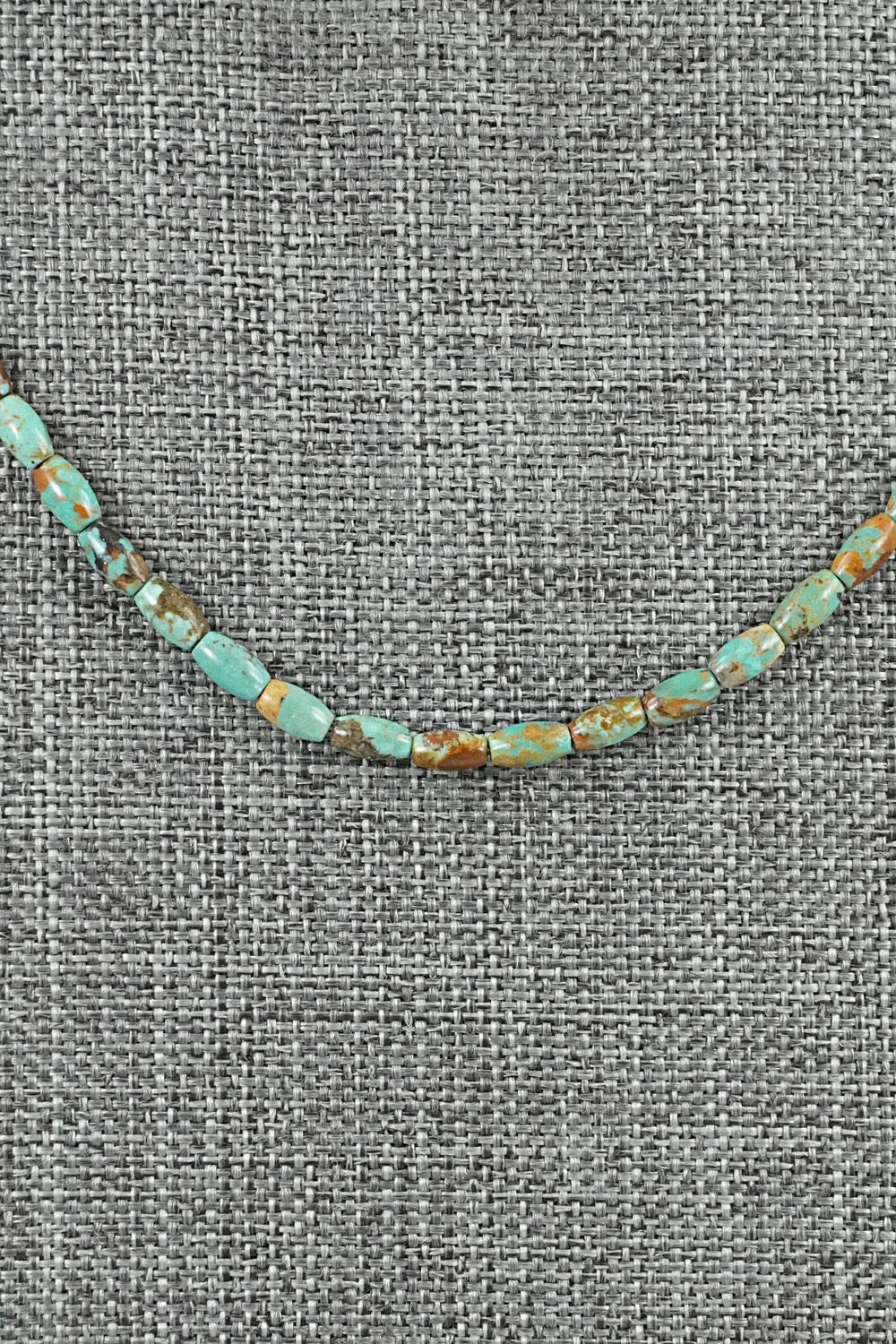 Turquoise & Sterling Silver Necklace 17" - Doreen Jake