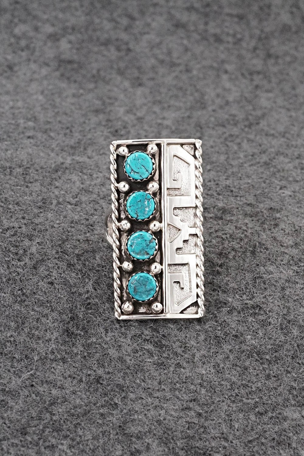 Turquoise & Sterling Silver Ring - Ronnie Spencer - Size 8