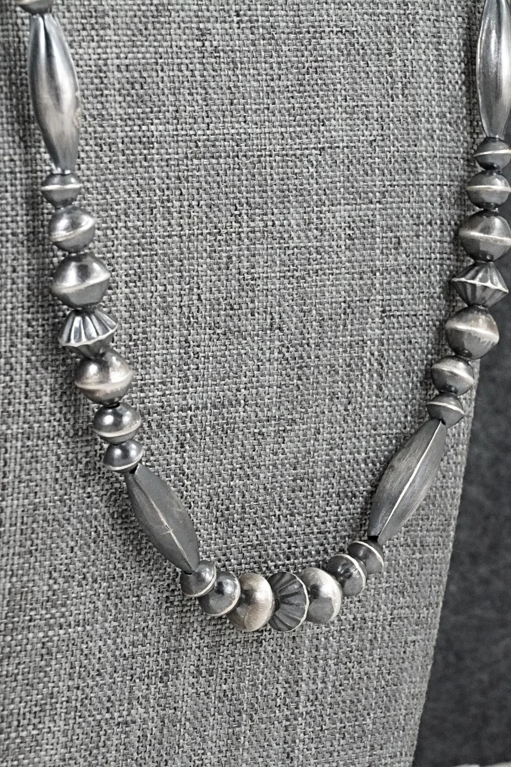 Sterling Silver Navajo Pearl Necklace 24" - Vintage