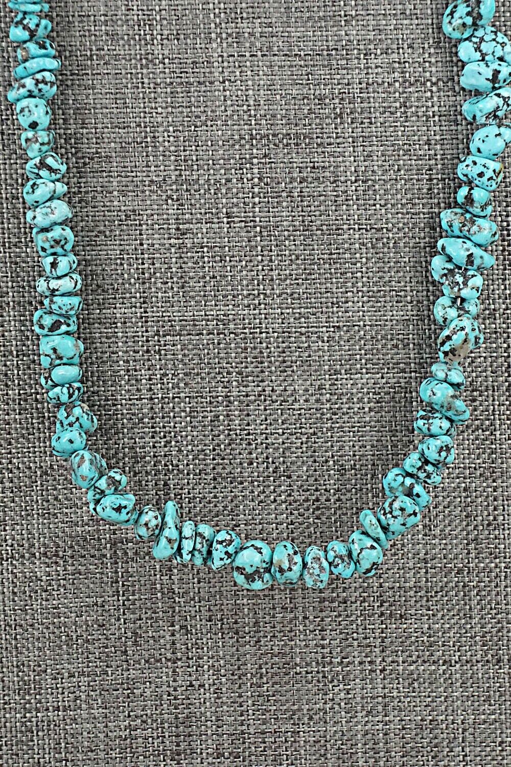 Turquoise & Sterling Silver Necklace 22" - Louise Joe