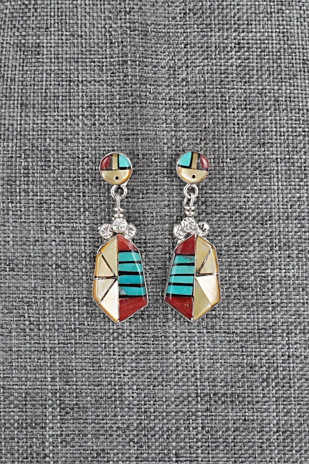 Multi Stone Inlay & Sterling Silver Earrings - Ola Eriacho