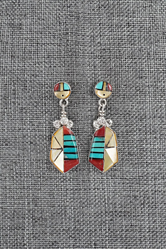 Multi Stone Inlay & Sterling Silver Earrings - Ola Eriacho