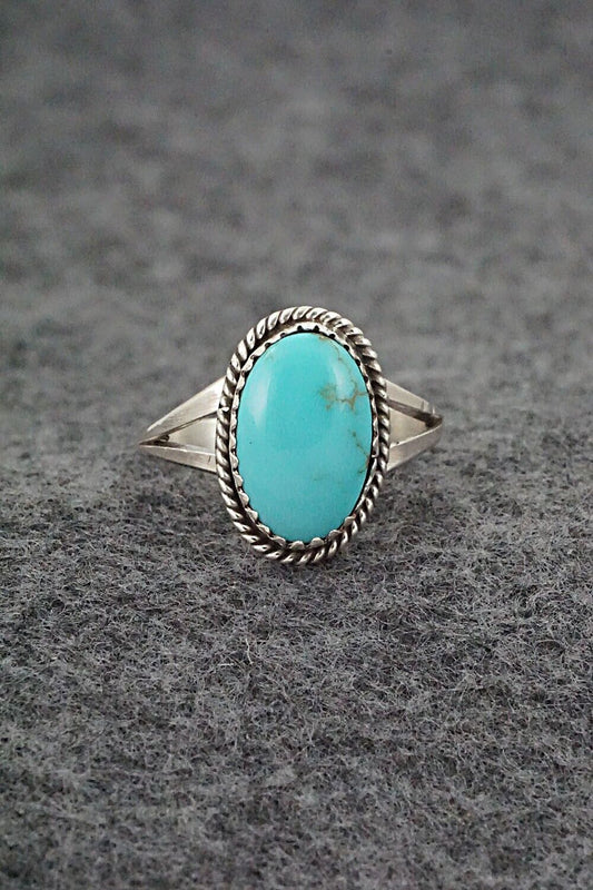 Turquoise & Sterling Silver Ring - Robert Martinez - Size 7.75