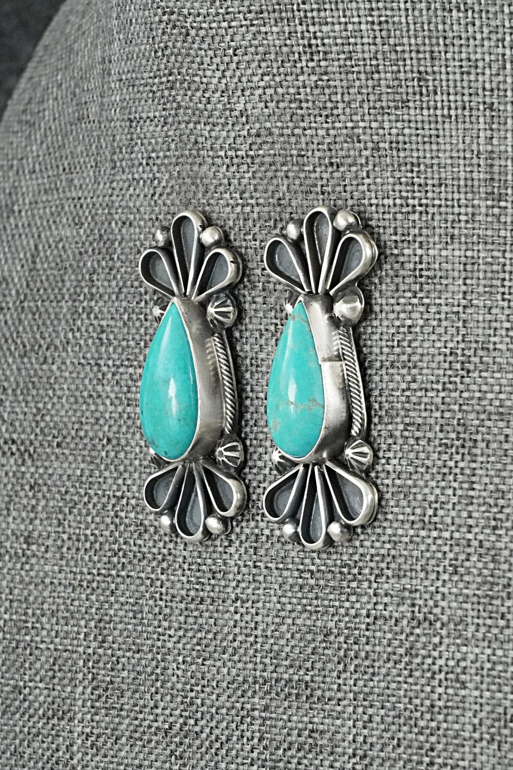 Turquoise & Sterling Silver Earrings - Bobby Johnson