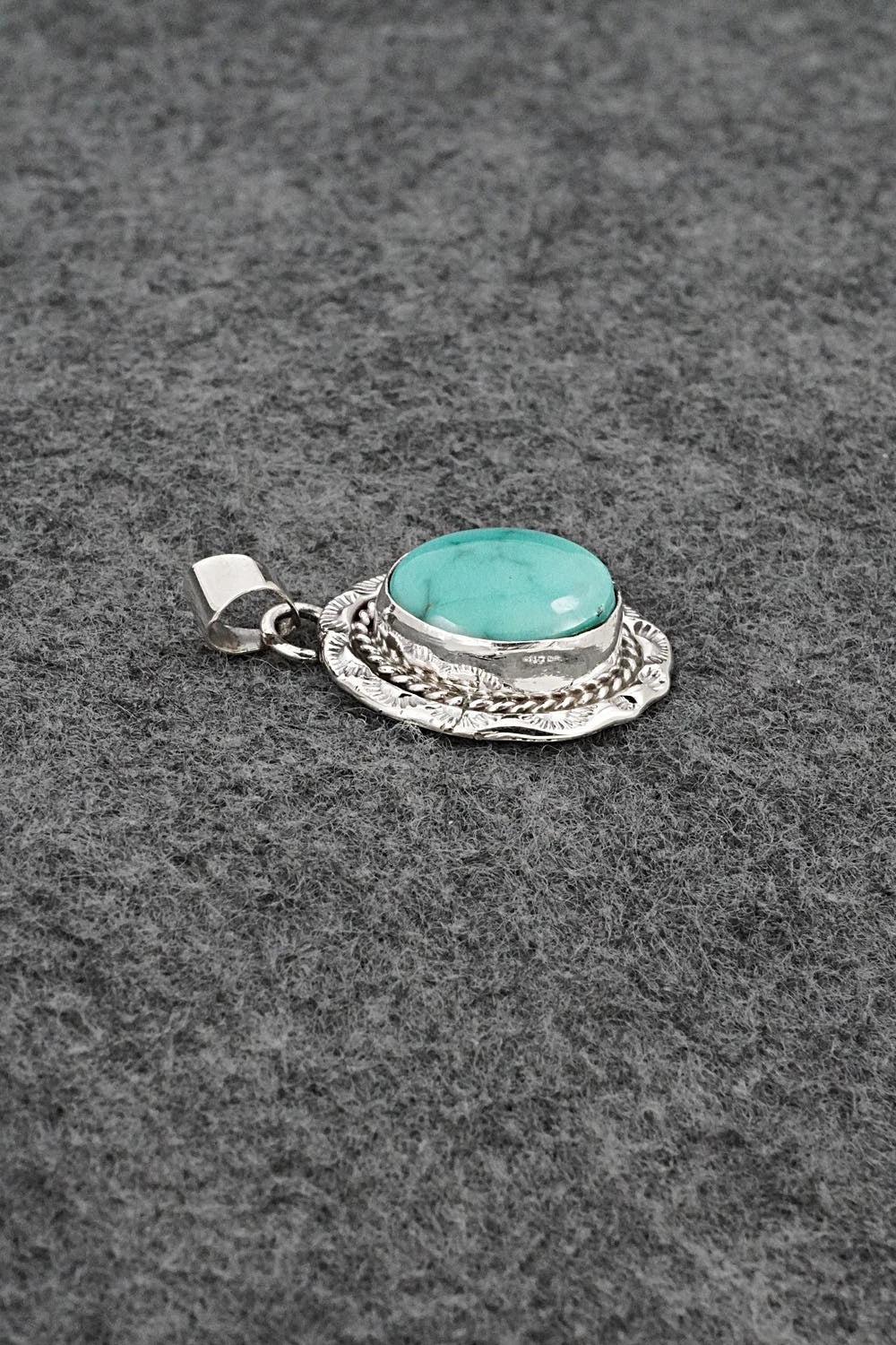 Turquoise and Sterling Silver Pendant - Gene Martinez