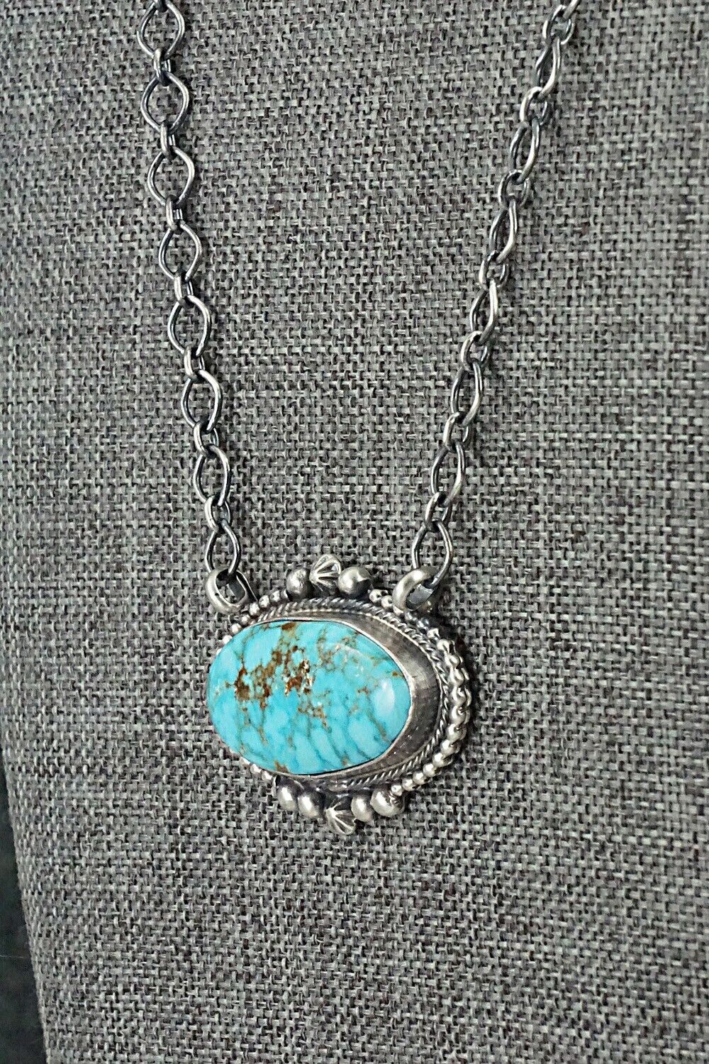 Turquoise & Sterling Silver Necklace - Randy Billy