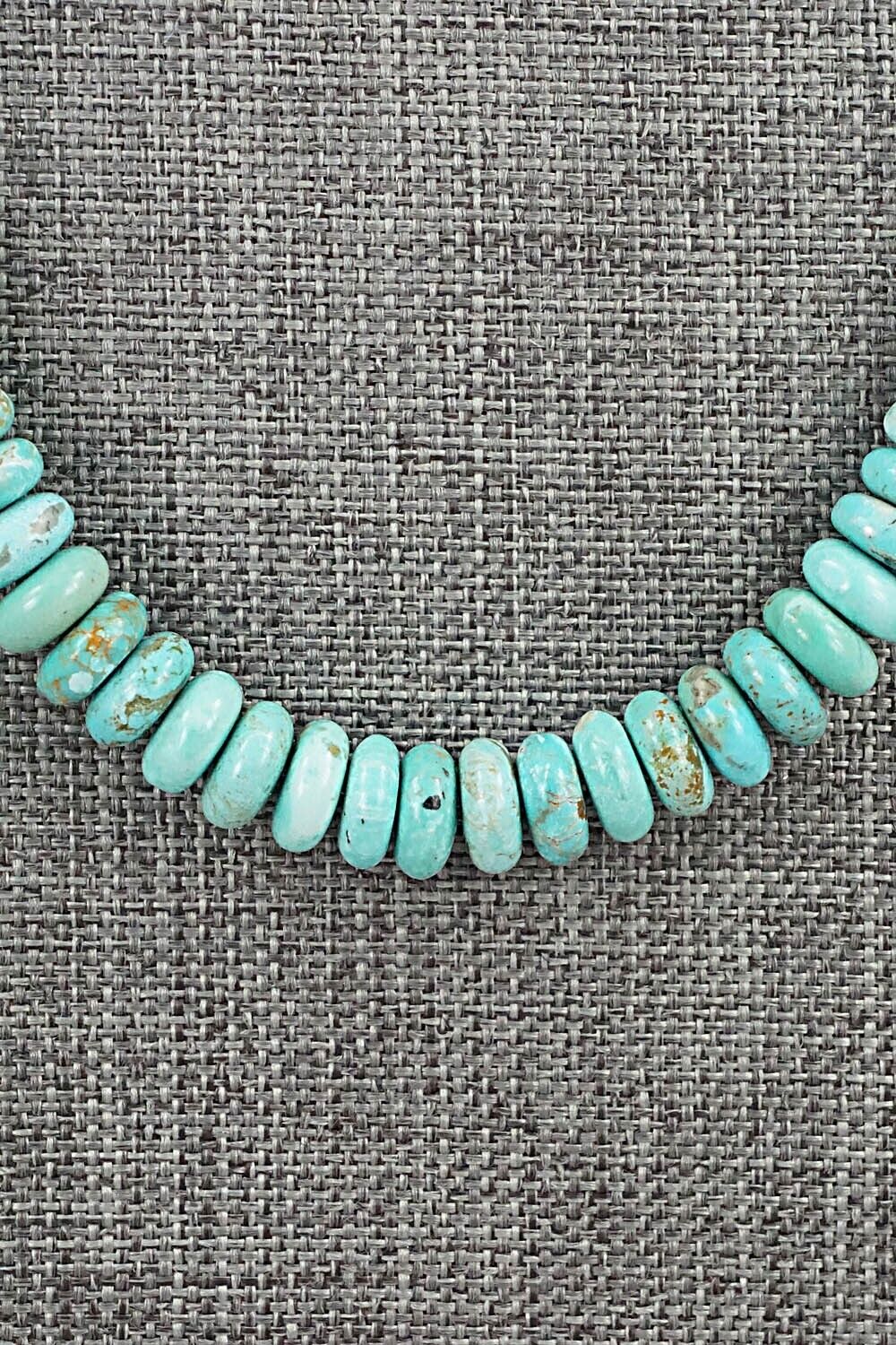 Turquoise & Sterling Silver Necklace 19" - Doreen Jake