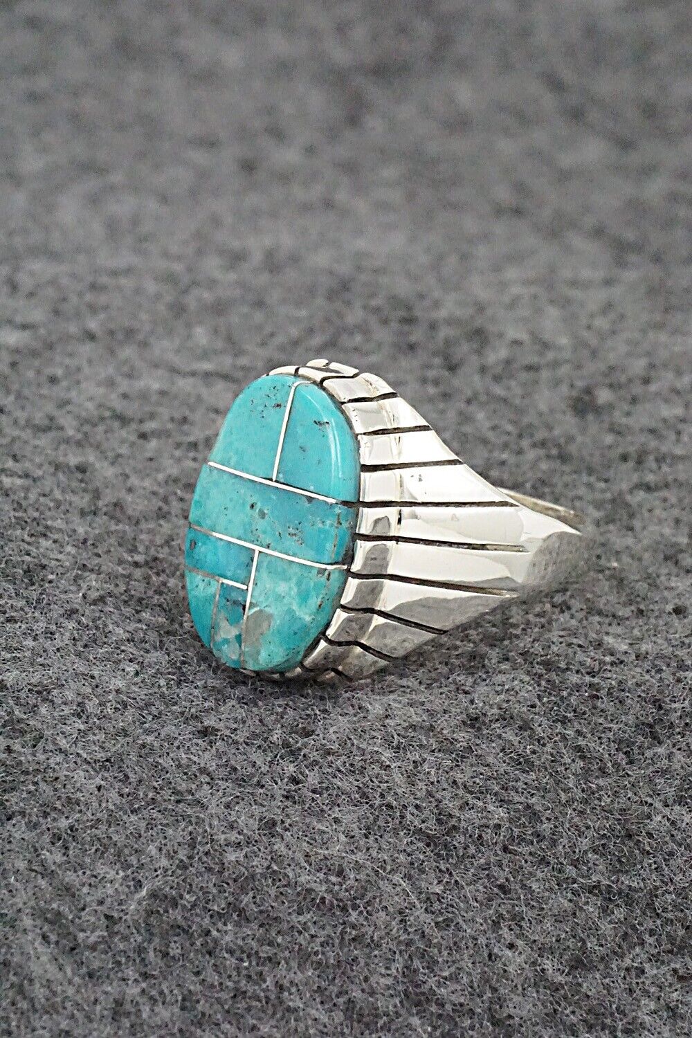 Turquoise & Sterling Silver Ring - Trevor Jack - Size 10.5