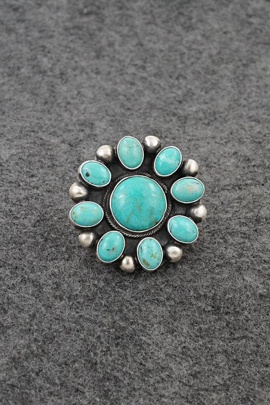 Turquoise & Sterling Silver Ring - Kathleen Livingston - Size Adjustable