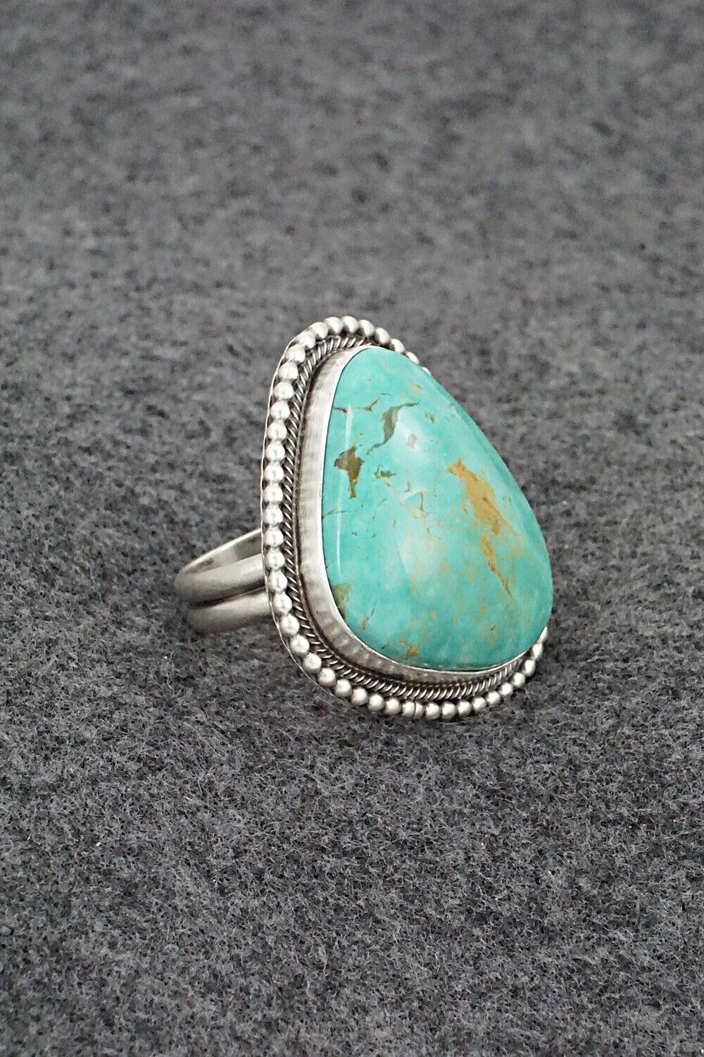 Turquoise & Sterling Silver Ring - Daniel Benally - Size 8 Adj.