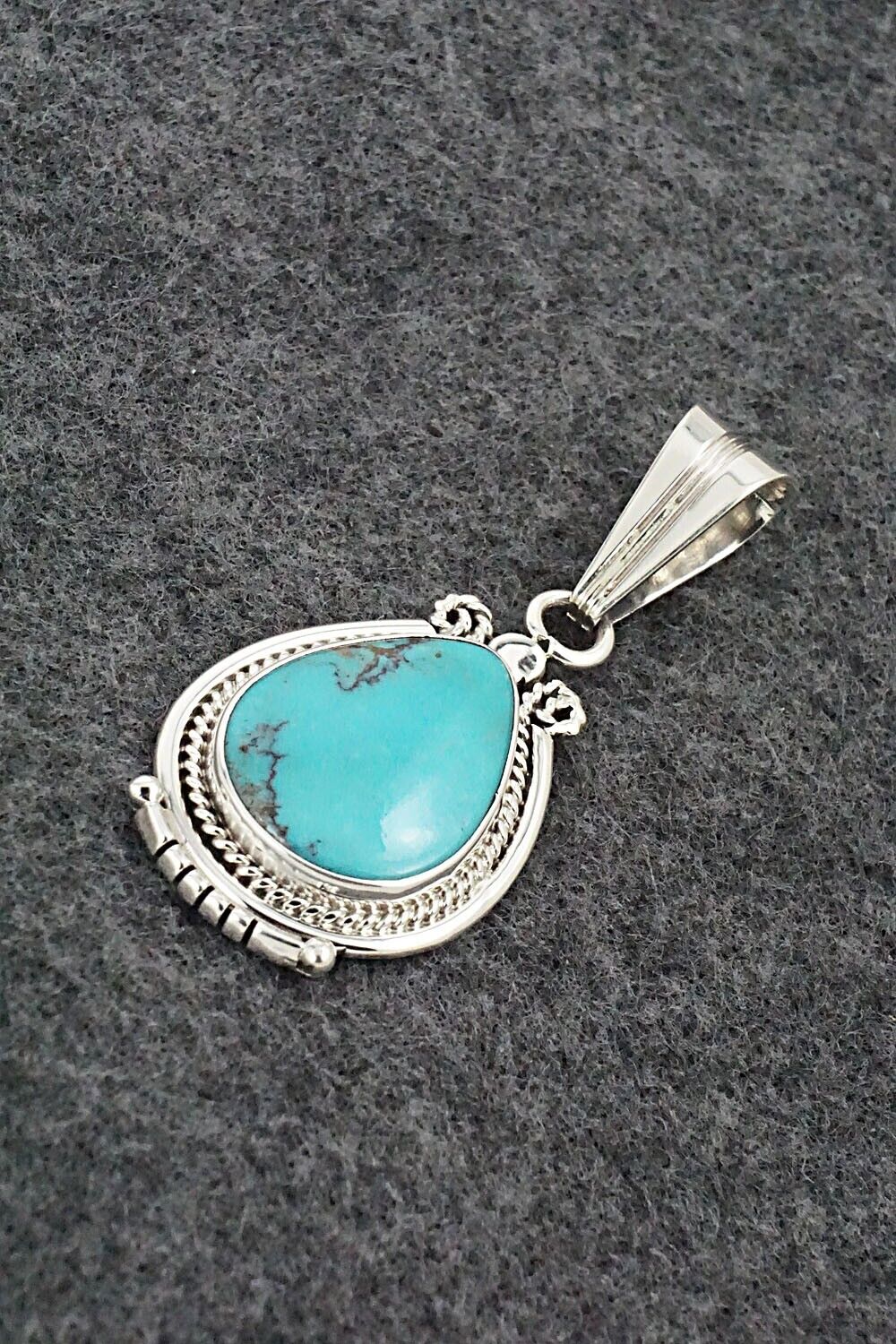 Turquoise & Sterling Silver Pendant - Samuel Yellowhair