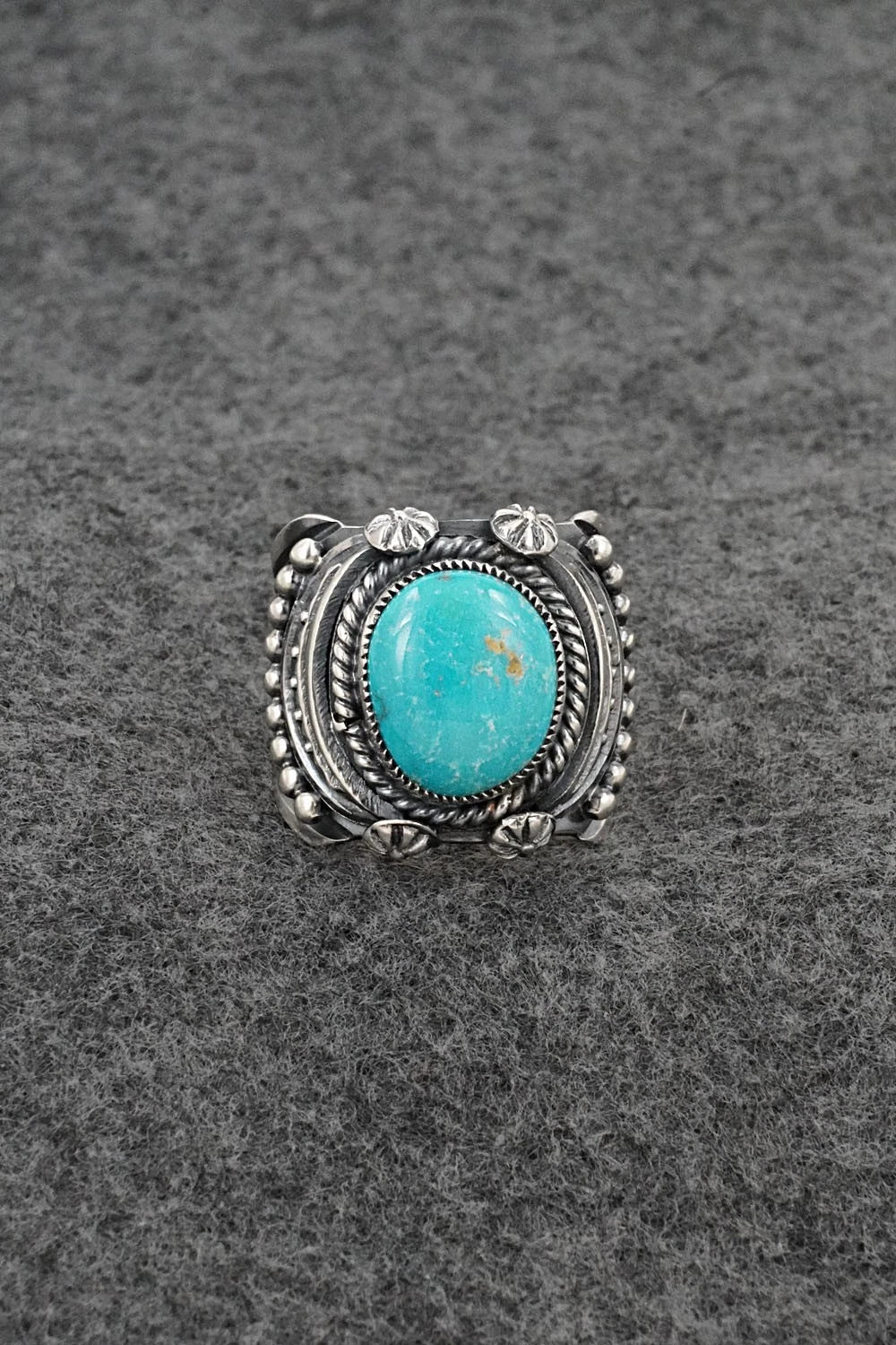 Turquoise & Sterling Silver Ring - Delbert Gordon - Size 8