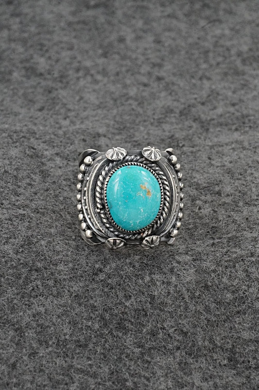 Turquoise & Sterling Silver Ring - Delbert Gordon - Size 8