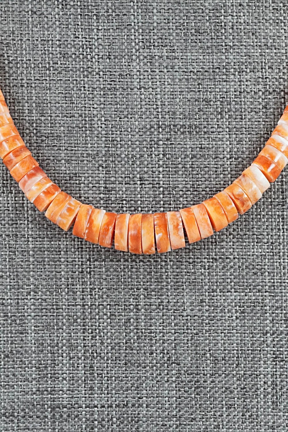 Spiny Oyster & Sterling Silver Necklace 18" - Doreen Jake