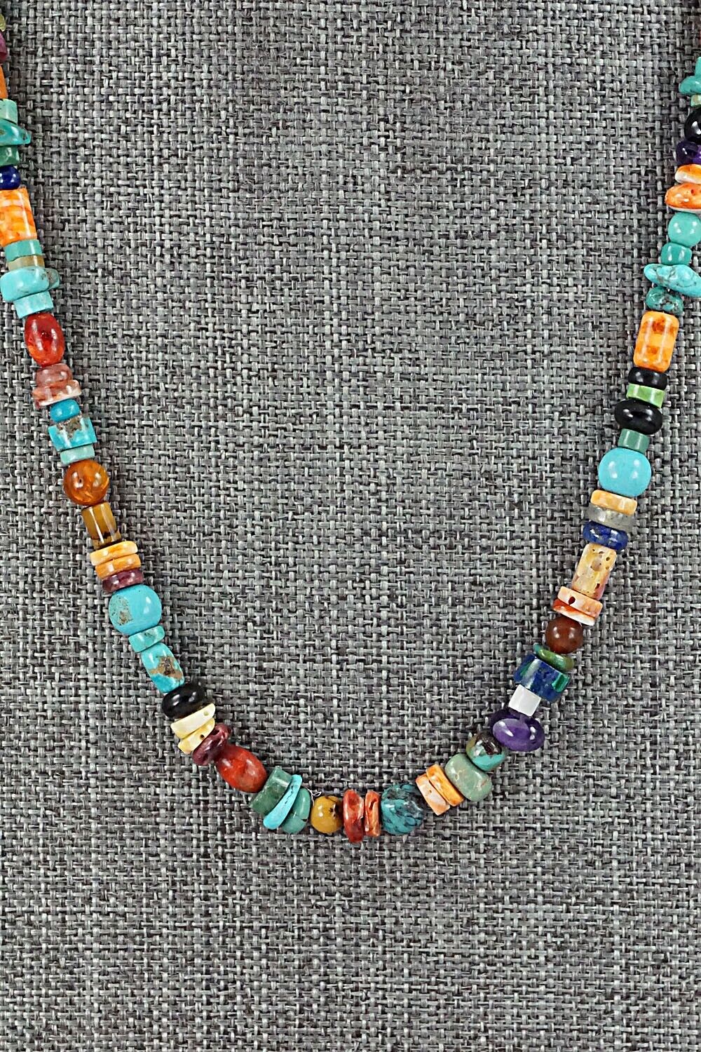 Multi Stone and Sterling Silver Necklace - Helen Tsosie