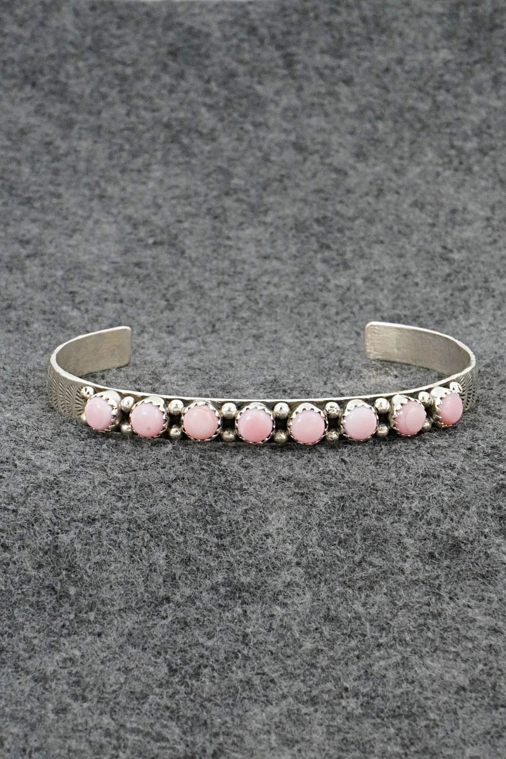 Pink Conch & Sterling Silver Bracelet - Gaynell Parker