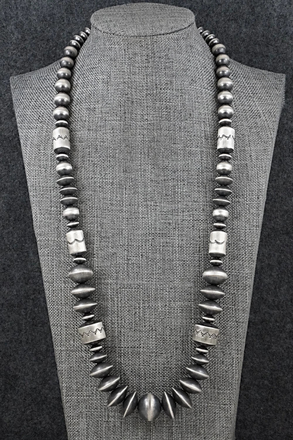 Sterling Silver Navajo Pearl Necklace 28" - Rose Martin