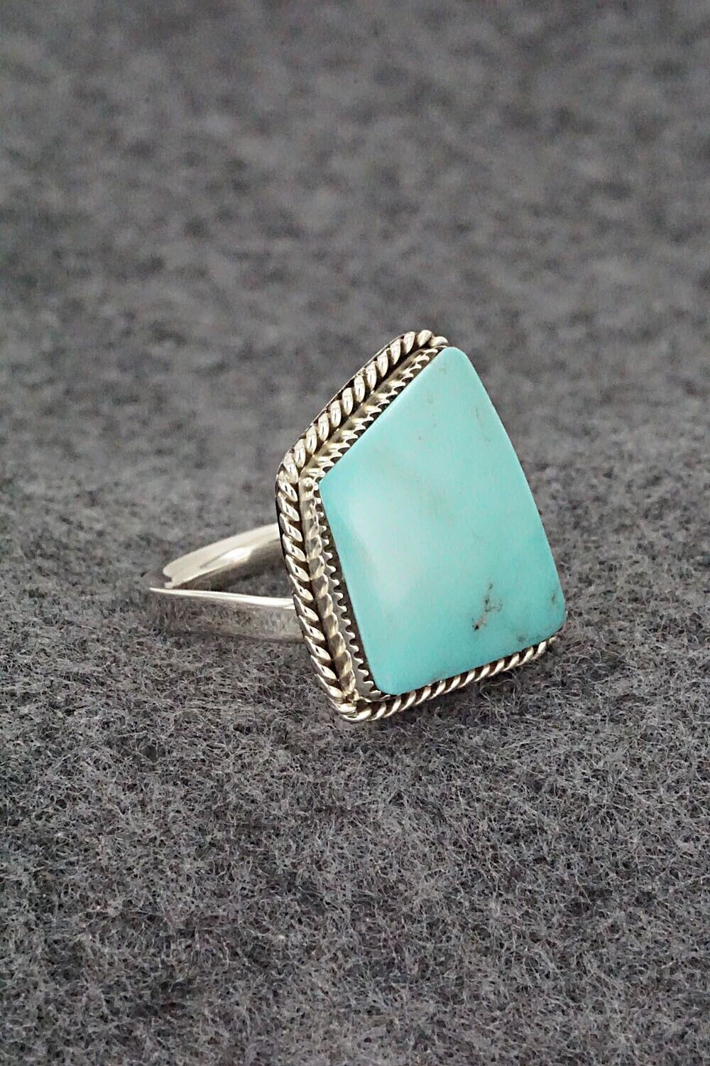 Turquoise & Sterling Silver Ring - Sheena Jack - Size 8 (Adj.)