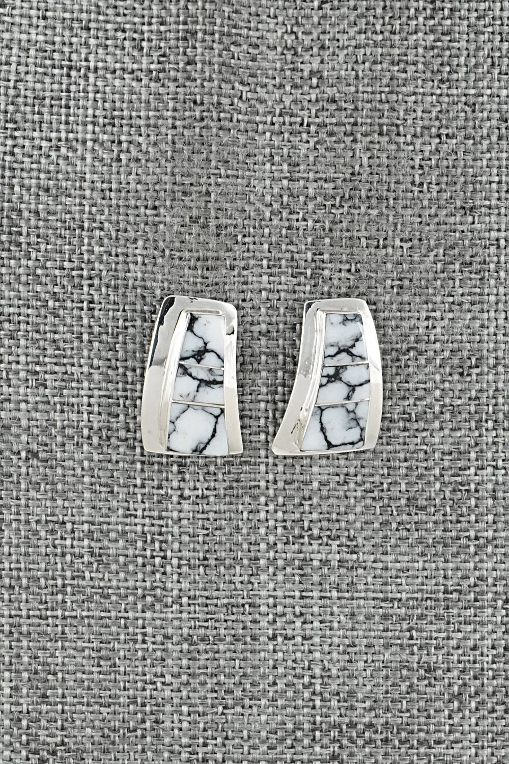 White Buffalo & Sterling Silver Earrings - Nathaniel Johnson