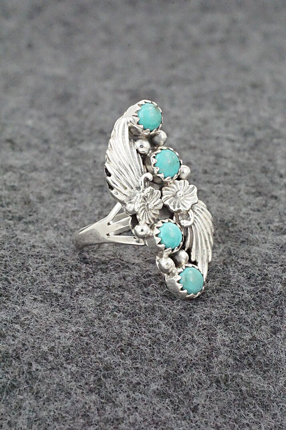 Turquoise & Sterling Silver Ring - Jerryson Henio - Size 5.75