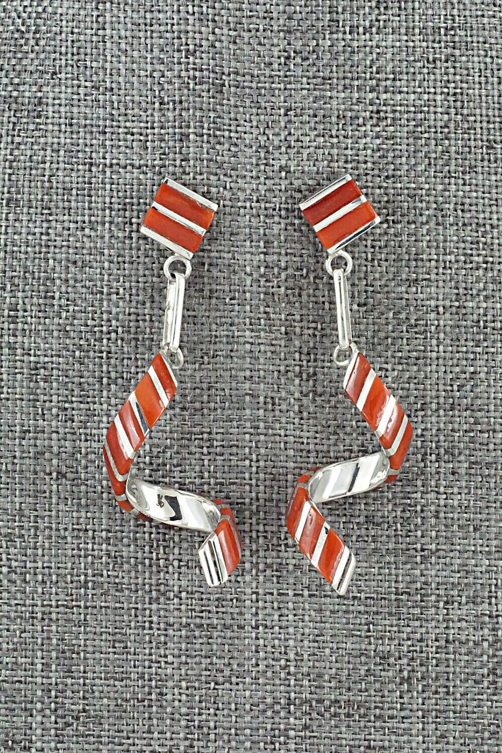 Coral & Sterling Silver Earrings - Shawn Shetya