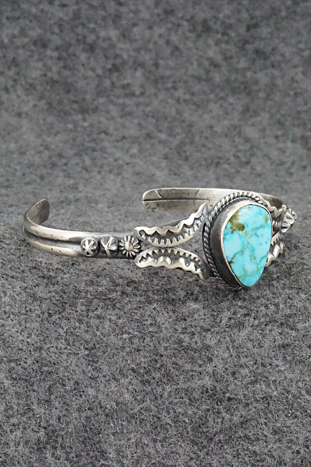 Turquoise & Sterling Silver Bracelet - Gilbert Tom