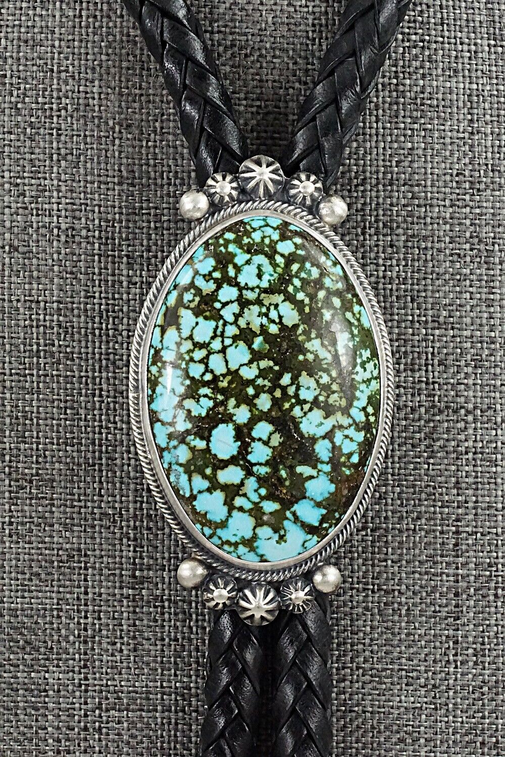 Turquoise & Sterling Silver Bolo Tie - Bobby Johnson