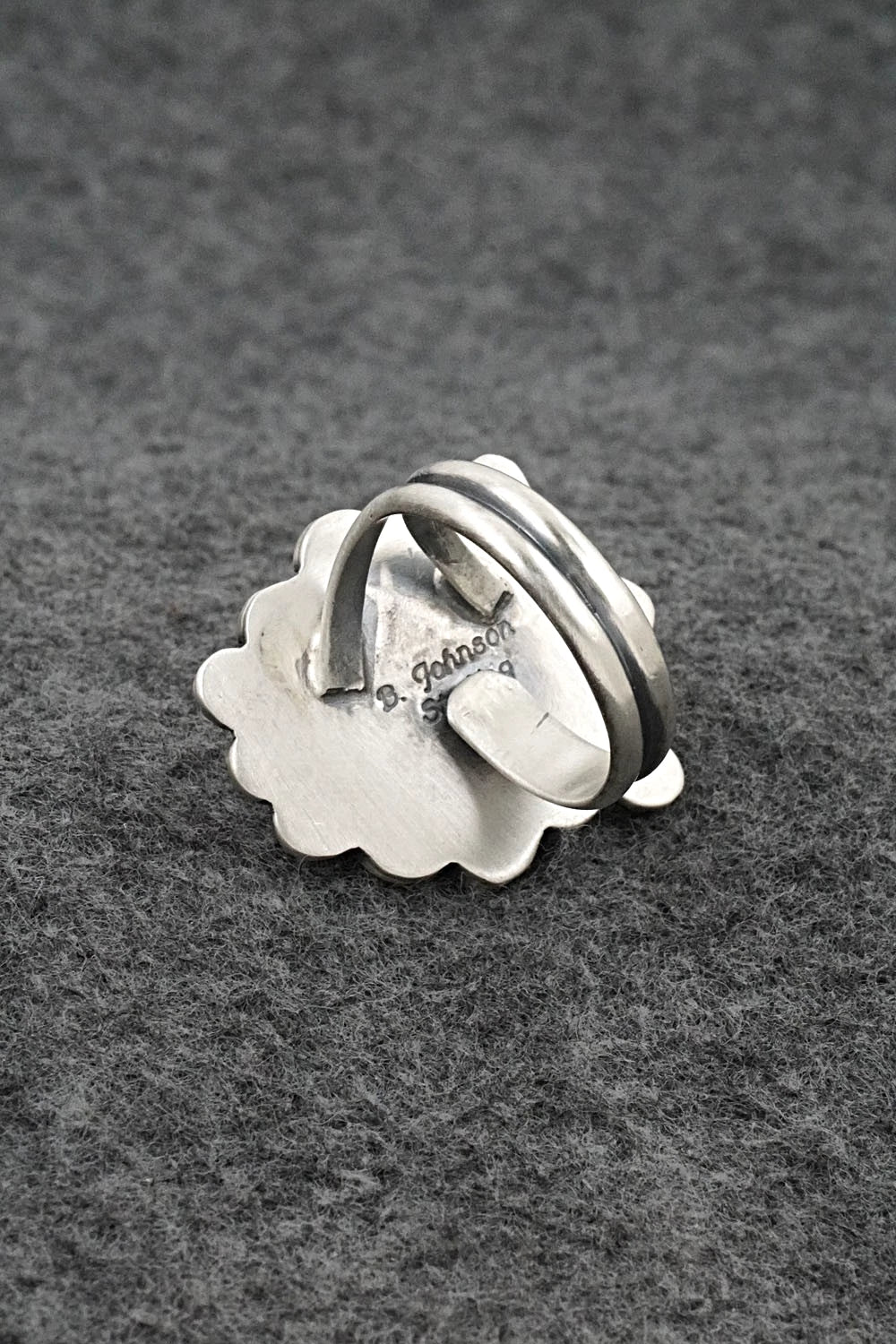 Turquoise & Sterling Silver Ring - Bobby Johnson - Size Adjustable
