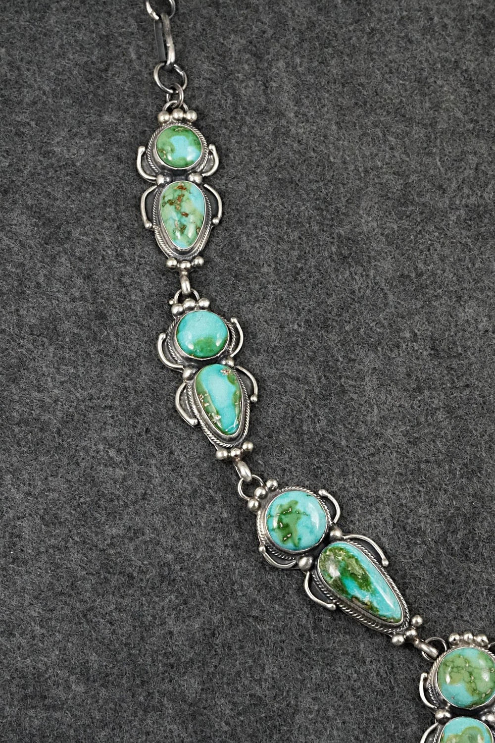 Turquoise & Sterling Silver Necklace and Earrings Set - Kathleen Livingston