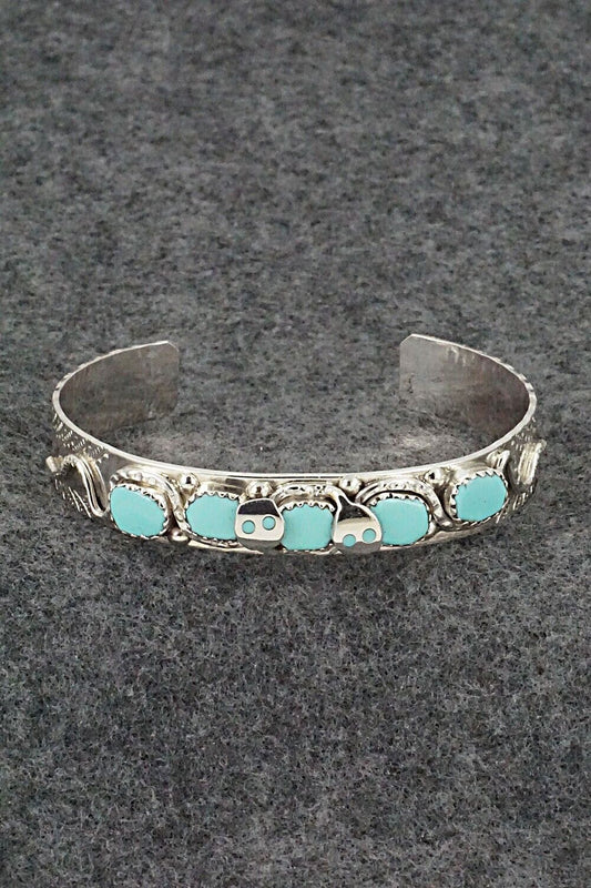 Turquoise & Sterling Silver Bracelet - Joy Calavaza