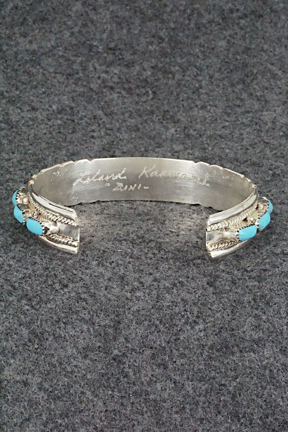 Turquoise & Sterling Silver Bracelet - Leland Kaamasee